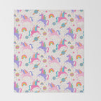 Space Unicorn - Neon Rainbow Throw Blanket Gallery Image 2