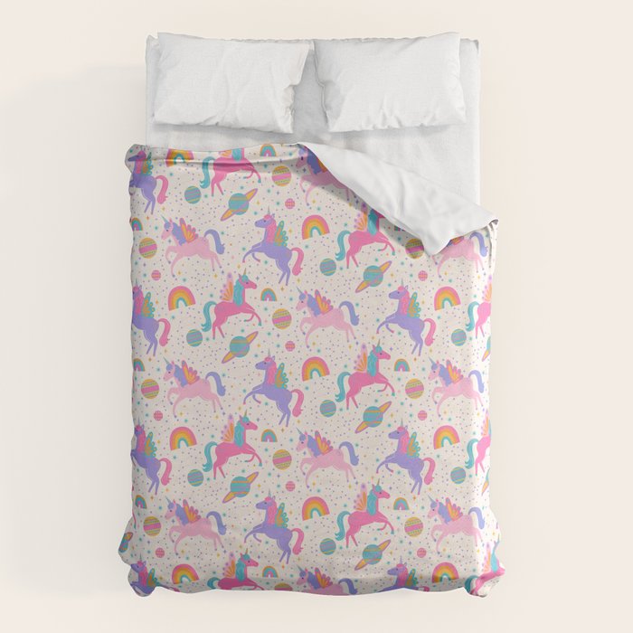 Space Unicorn - Neon Rainbow Duvet Cover Gallery Image 6