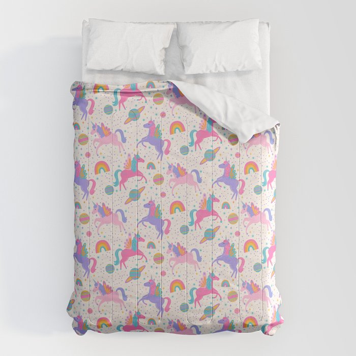 Space Unicorn - Neon Rainbow Comforter Gallery Image 6