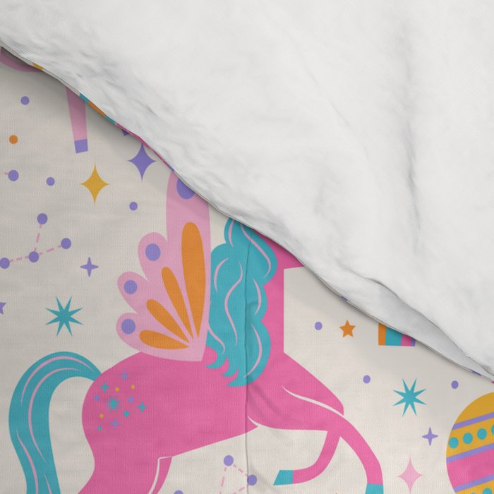 Space Unicorn - Neon Rainbow Comforter Gallery Image 4