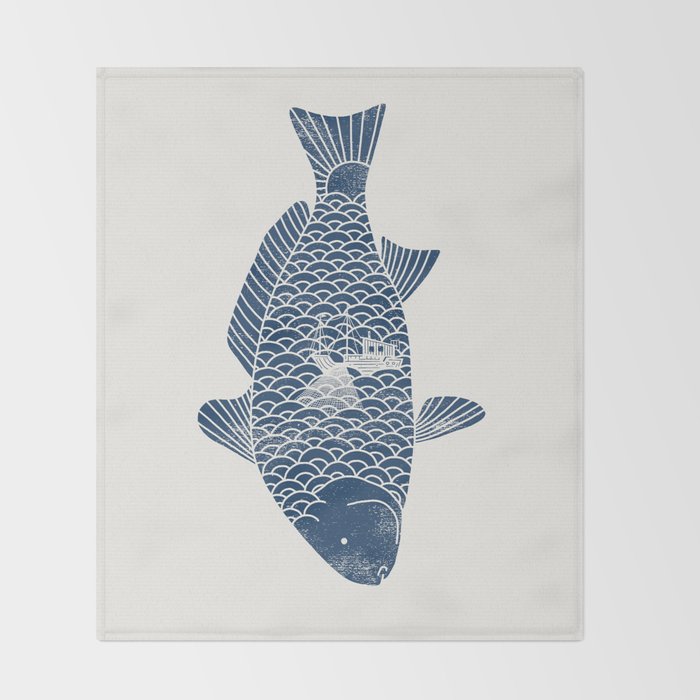 Fishing in a fish 2 Throw Blanket Gallery Image 2