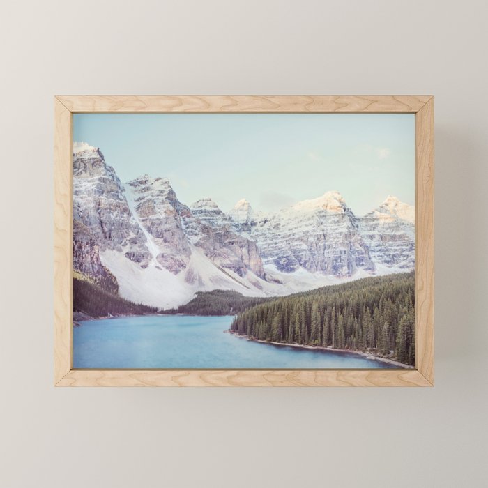 Moraine Lake Sunrise, Mountain Landscape, Nature Photography Mini Art Print Gallery Image 1