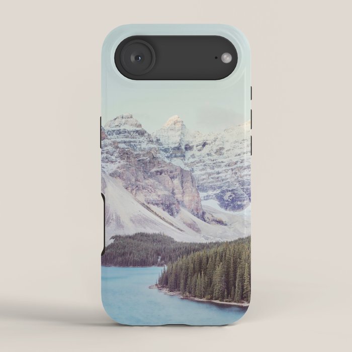 Moraine Lake Sunrise, Mountain Landscape, Nature Photography iPhone Case Gallery Image 2