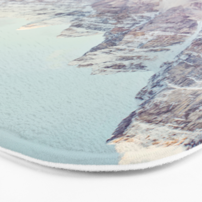 Moraine Lake Sunrise, Mountain Landscape, Nature Photography Bath Mat Gallery Image 3