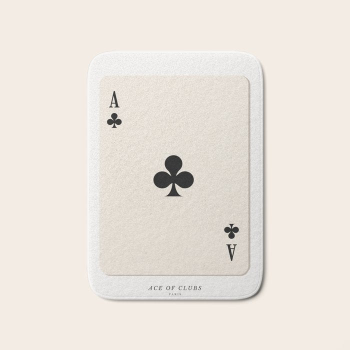 Ace of Clubs Playing Card Art Print Trendy Bath Mat Gallery Image 1