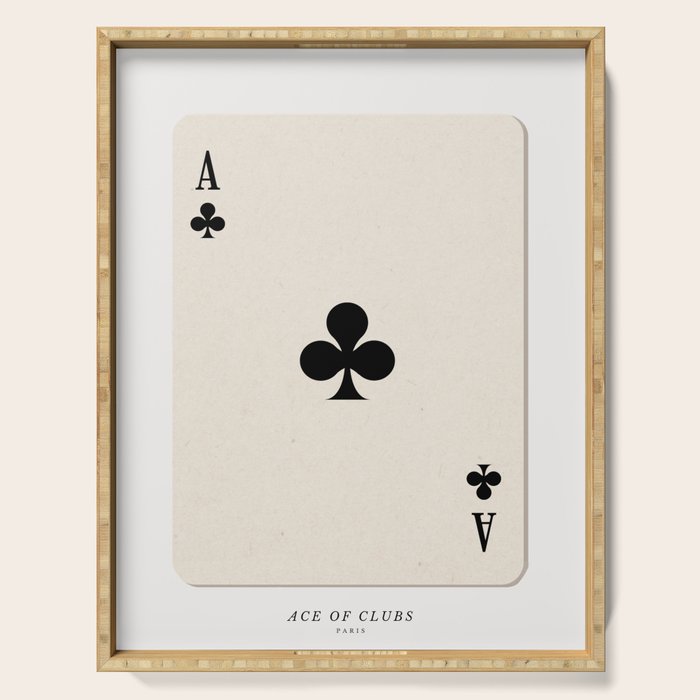 Ace of Clubs Playing Card Art Print Trendy Serving Tray Gallery Image 1