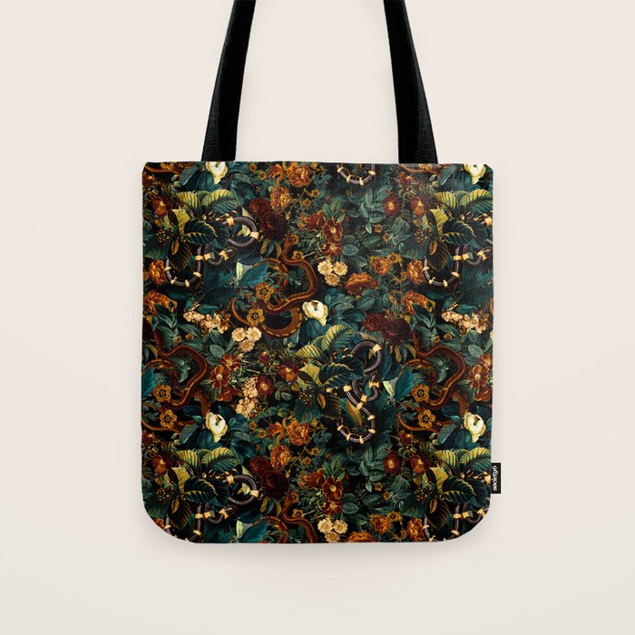 Floral and Snakes jungle Tote Bag Gallery Image 1