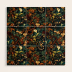 Floral and Snakes jungle Wood Wall Art Gallery Image 1