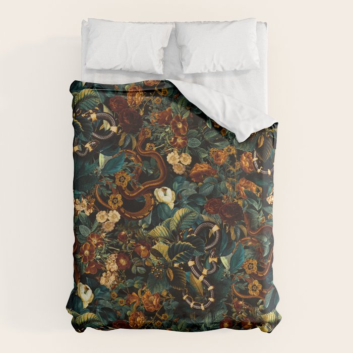 Floral and Snakes jungle Duvet Cover Gallery Image 1