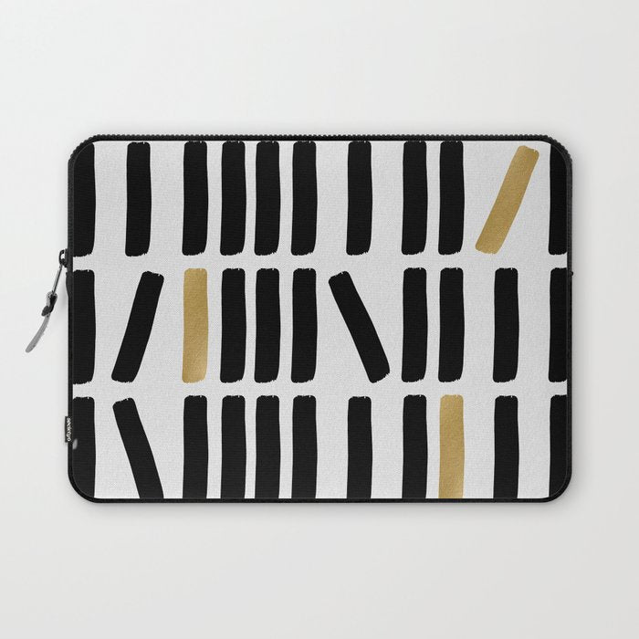 Black and Gold Abstract Laptop Sleeve Gallery Image 1