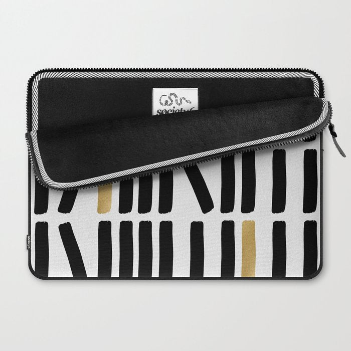 Black and Gold Abstract Laptop Sleeve Gallery Image 2
