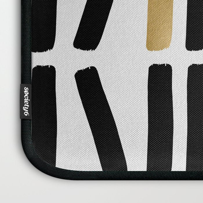 Black and Gold Abstract Laptop Sleeve Gallery Image 3