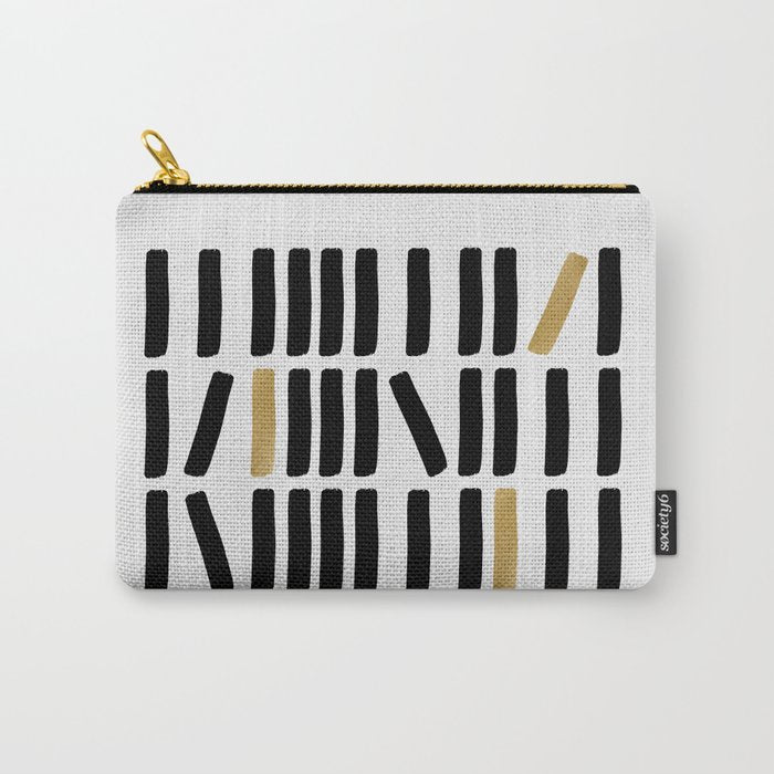 Black and Gold Abstract Carry All Pouch Gallery Image 1