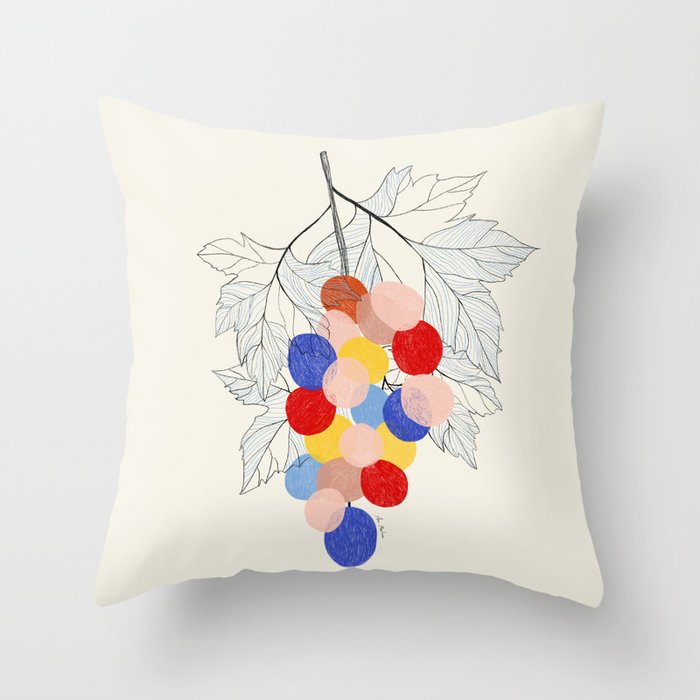 Bunch of grapes Fruit Throw Pillow Gallery Image 1