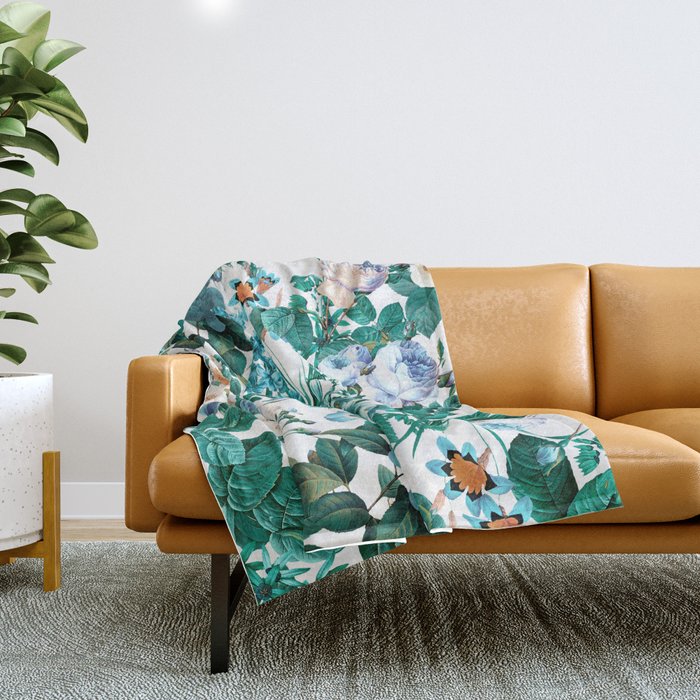 SUMMER BOTANICAL IV Throw Blanket Gallery Image 1