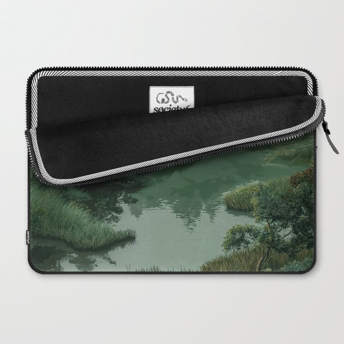 Japanese Forest Painting Sage Green Wall Art Wabi Sabi Wall Art Minimalist Japanese Poster Laptop Sleeve Gallery Image 2