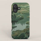 Japanese Forest Painting Sage Green Wall Art Wabi Sabi Wall Art Minimalist Japanese Poster iPhone Case Gallery Image 1