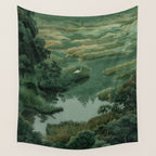 Japanese Forest Painting Sage Green Wall Art Wabi Sabi Wall Art Minimalist Japanese Poster Wall Tapestry Gallery Image 4