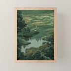 Japanese Forest Painting Sage Green Wall Art Wabi Sabi Wall Art Minimalist Japanese Poster Mini Art Print Gallery Image 1