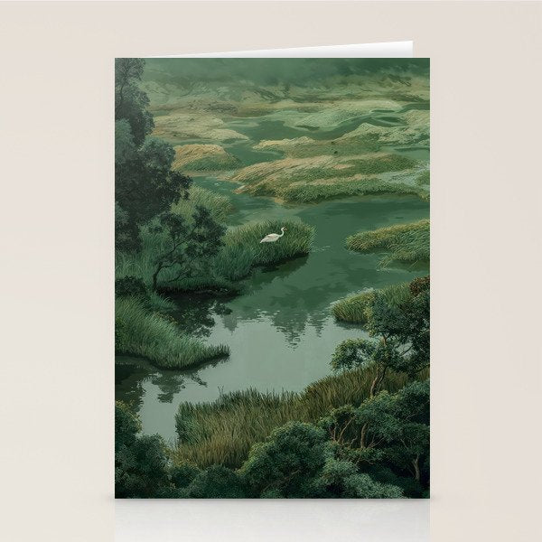 Japanese Forest Painting Sage Green Wall Art Wabi Sabi Wall Art Minimalist Japanese Poster Stationery Card Gallery Image 2