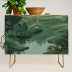 Japanese Forest Painting Sage Green Wall Art Wabi Sabi Wall Art Minimalist Japanese Poster Credenza Gallery Image 1