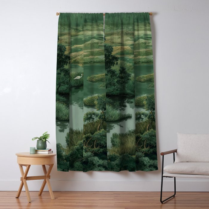 Japanese Forest Painting Sage Green Wall Art Wabi Sabi Wall Art Minimalist Japanese Poster Window Curtain Gallery Image 1
