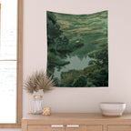 Japanese Forest Painting Sage Green Wall Art Wabi Sabi Wall Art Minimalist Japanese Poster Wall Tapestry Gallery Image 2