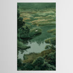Japanese Forest Painting Sage Green Wall Art Wabi Sabi Wall Art Minimalist Japanese Poster Tablecloth Gallery Image 2