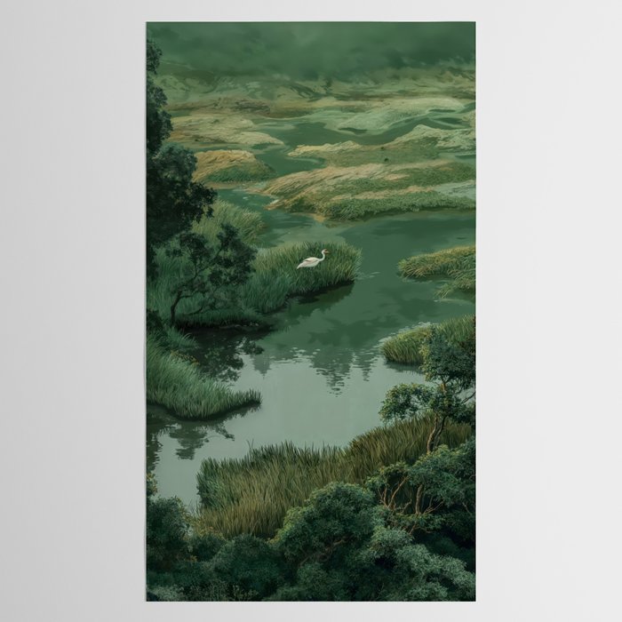 Japanese Forest Painting Sage Green Wall Art Wabi Sabi Wall Art Minimalist Japanese Poster Tablecloth Gallery Image 2