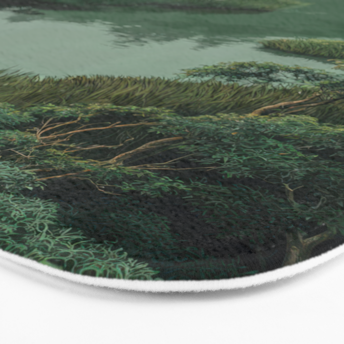 Japanese Forest Painting Sage Green Wall Art Wabi Sabi Wall Art Minimalist Japanese Poster Bath Mat Gallery Image 3