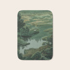 Japanese Forest Painting Sage Green Wall Art Wabi Sabi Wall Art Minimalist Japanese Poster Bath Mat Gallery Image 1