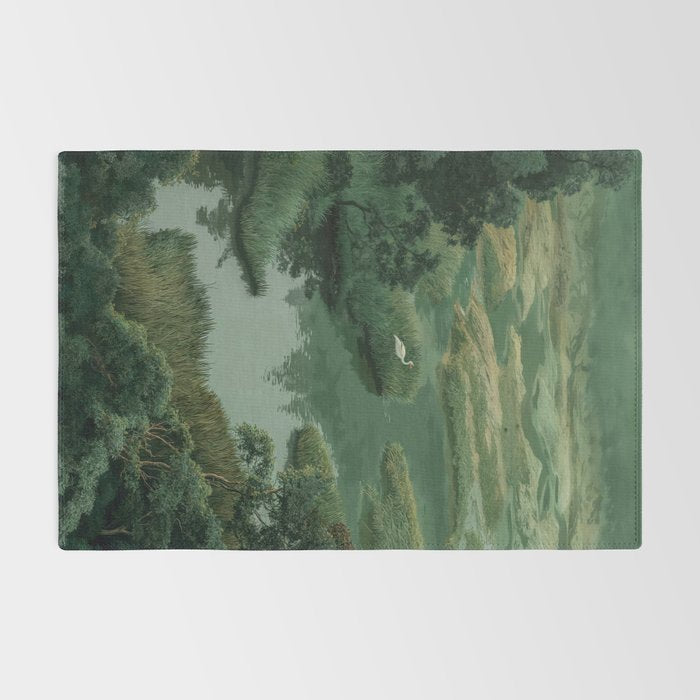 Japanese Forest Painting Sage Green Wall Art Wabi Sabi Wall Art Minimalist Japanese Poster Rug Gallery Image 2