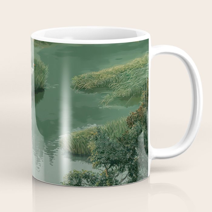 Japanese Forest Painting Sage Green Wall Art Wabi Sabi Wall Art Minimalist Japanese Poster Coffee Mug Gallery Image 1