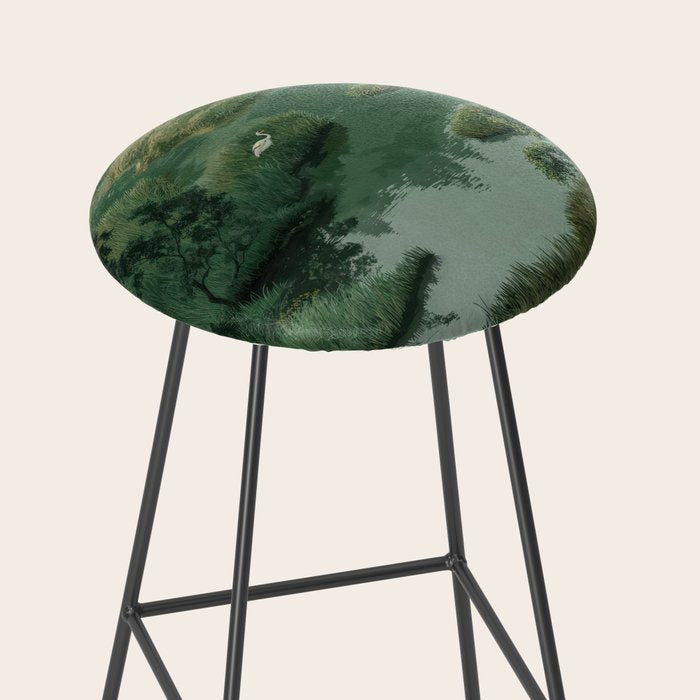 Japanese Forest Painting Sage Green Wall Art Wabi Sabi Wall Art Minimalist Japanese Poster Stool Gallery Image 2