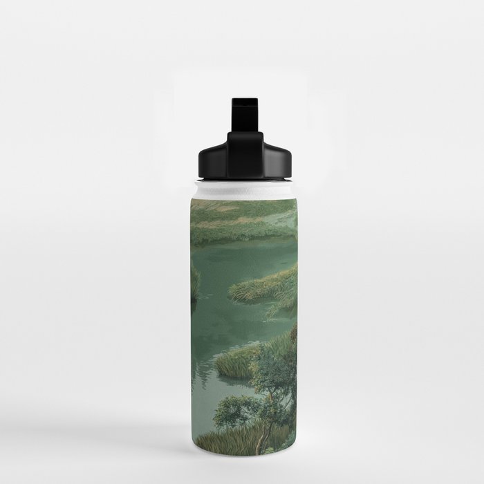 Japanese Forest Painting Sage Green Wall Art Wabi Sabi Wall Art Minimalist Japanese Poster Water Bottle Gallery Image 2