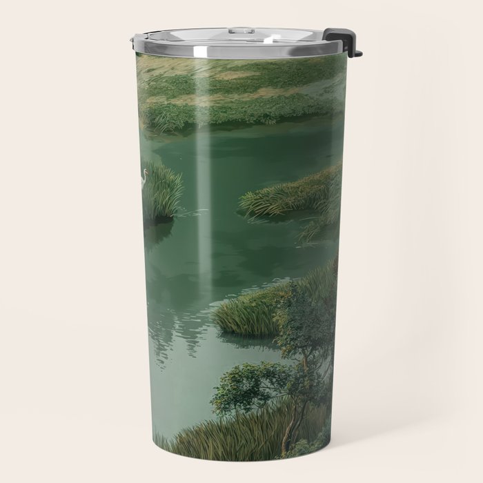 Japanese Forest Painting Sage Green Wall Art Wabi Sabi Wall Art Minimalist Japanese Poster Travel Mug Gallery Image 2
