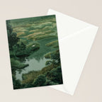 Japanese Forest Painting Sage Green Wall Art Wabi Sabi Wall Art Minimalist Japanese Poster Stationery Card Gallery Image 2