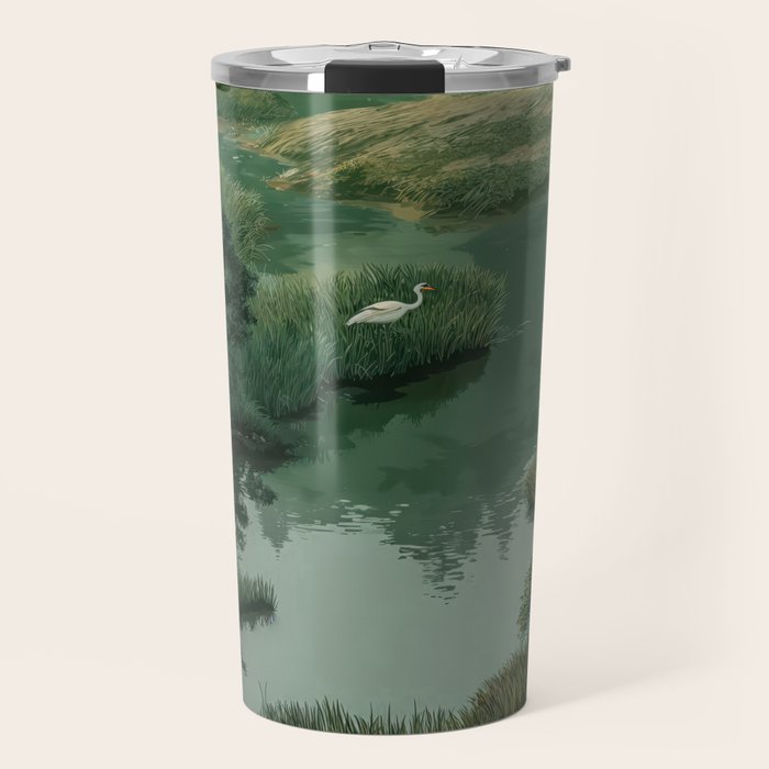 Japanese Forest Painting Sage Green Wall Art Wabi Sabi Wall Art Minimalist Japanese Poster Travel Mug Gallery Image 1