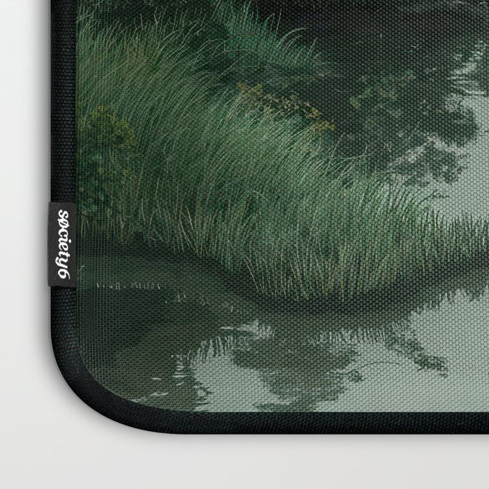 Japanese Forest Painting Sage Green Wall Art Wabi Sabi Wall Art Minimalist Japanese Poster Laptop Sleeve Gallery Image 3