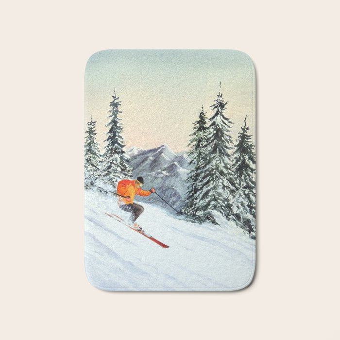 Skiing The Clear Leader Bath Mat Gallery Image 1