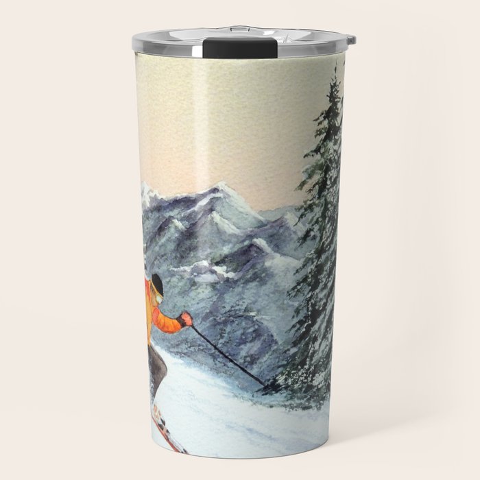 Skiing The Clear Leader Travel Mug Gallery Image 1
