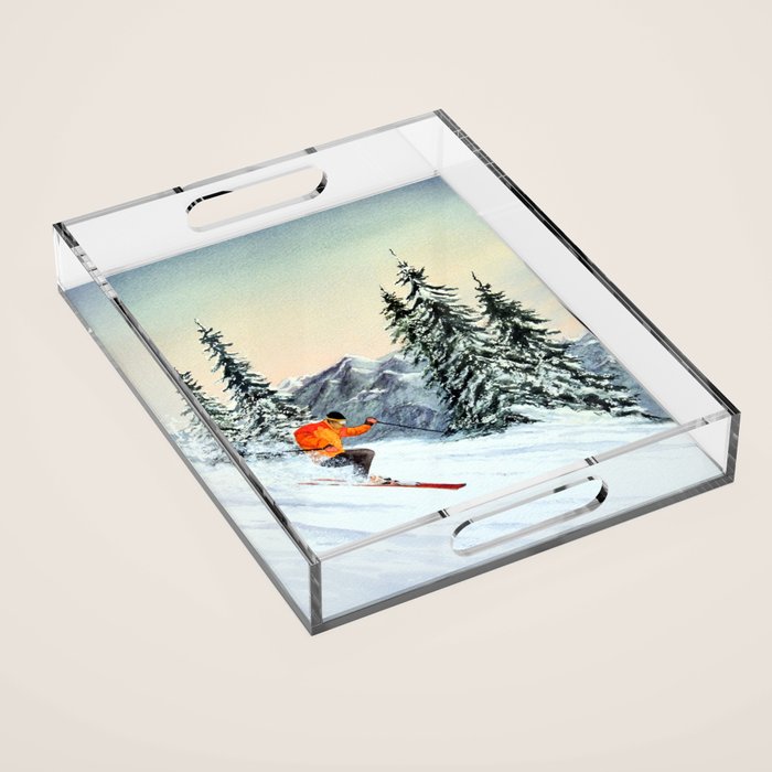 Skiing The Clear Leader Acrylic Tray Gallery Image 1