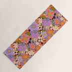 Psychedelic 70s Floral Pattern Yoga Mat Gallery Image 1