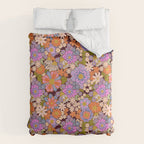 Psychedelic 70s Floral Pattern Comforter Gallery Image 6