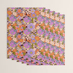Psychedelic 70s Floral Pattern Wrapping Paper Gallery Image 3