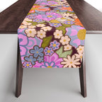 Psychedelic 70s Floral Pattern Table Runner Gallery Image 1