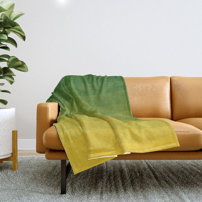 Shades of Grass - Gradient between Lime Green and Bright Yellow Throw Blanket Gallery Image 1