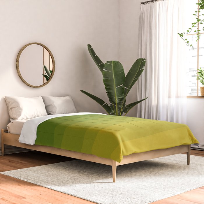 Shades of Grass - Gradient between Lime Green and Bright Yellow Comforter Gallery Image 2