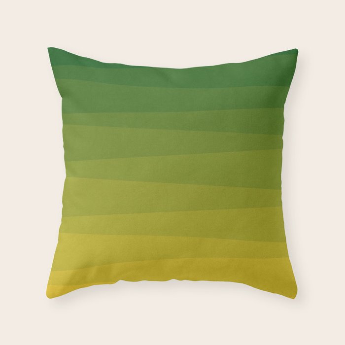 Shades of Grass - Gradient between Lime Green and Bright Yellow Throw Pillow Gallery Image 1