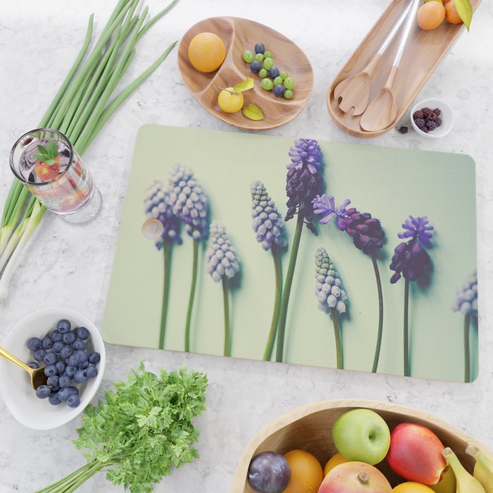 Pretty Blue Flowers Cutting Board Gallery Image 2